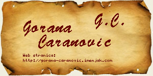 Gorana Caranović vizit kartica